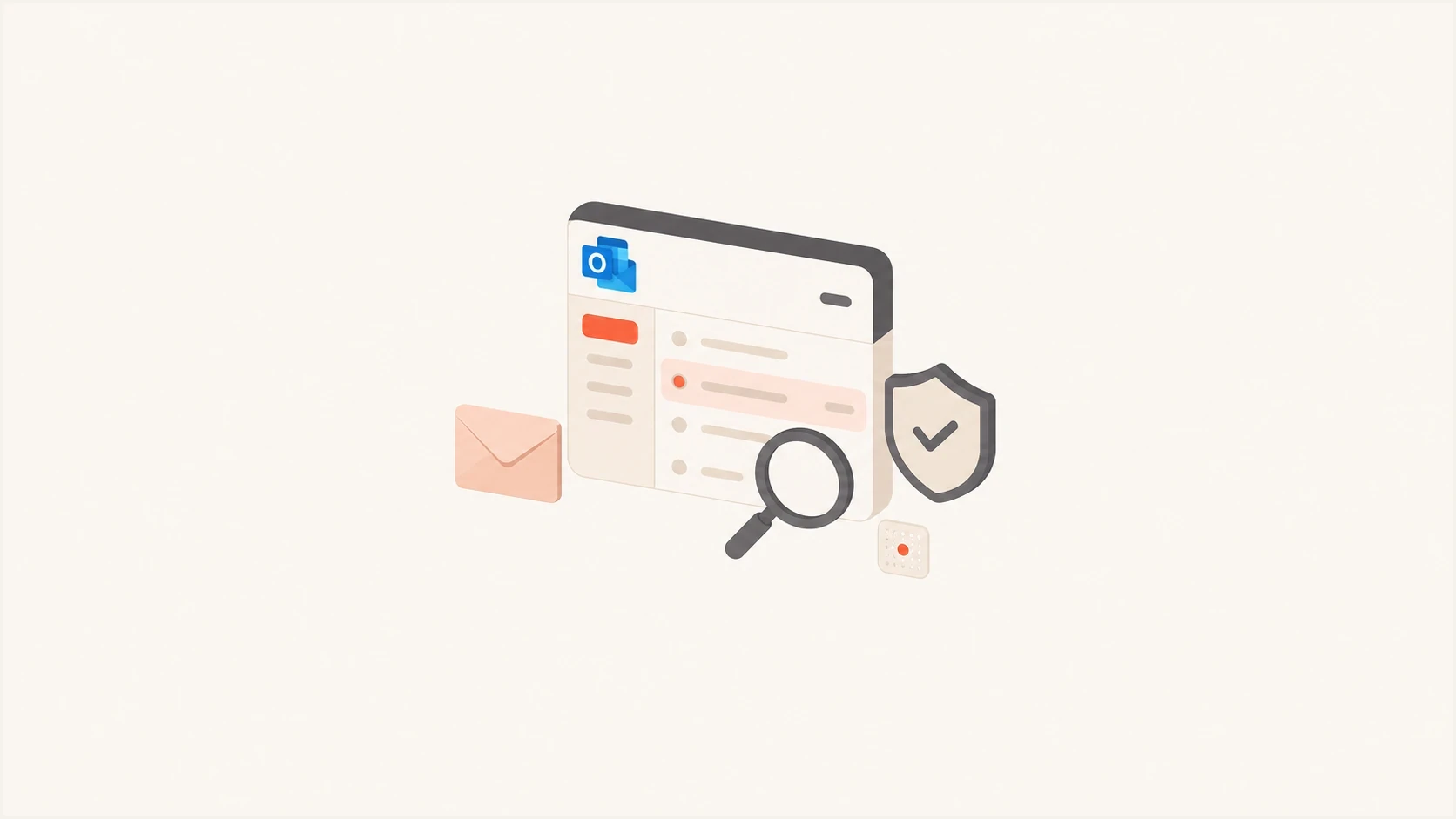 Abstract email authentication thumbnail for Outlook delivery issues.