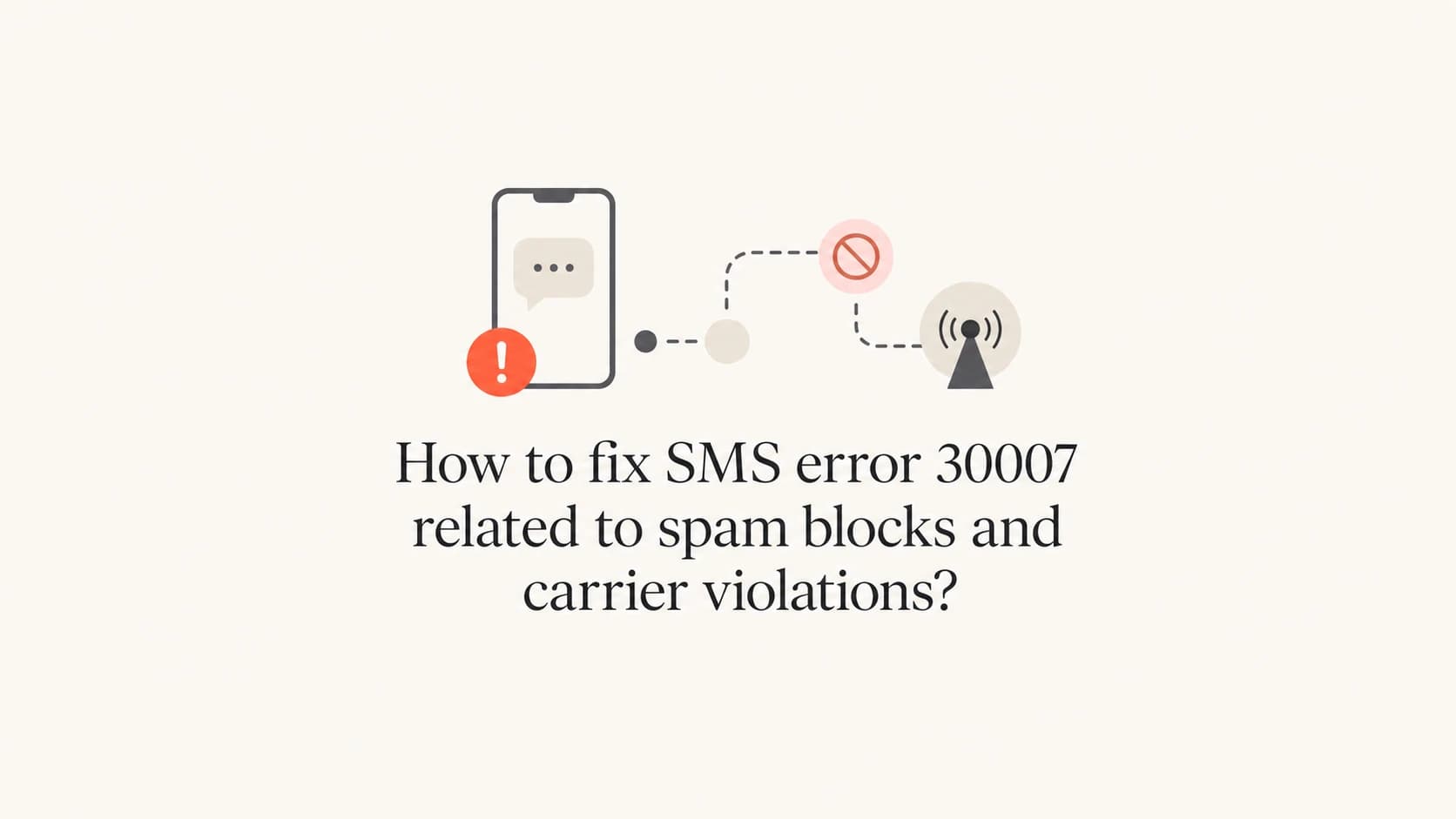 Article thumbnail showing SMS error 30007 as a carrier filtering problem.