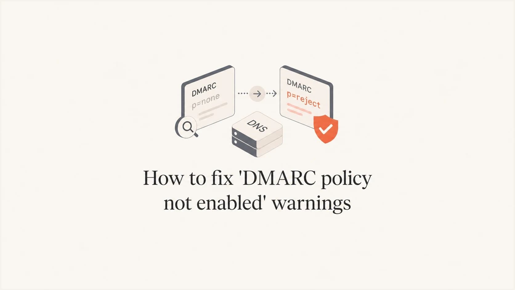 Article thumbnail for fixing DMARC policy not enabled warnings.