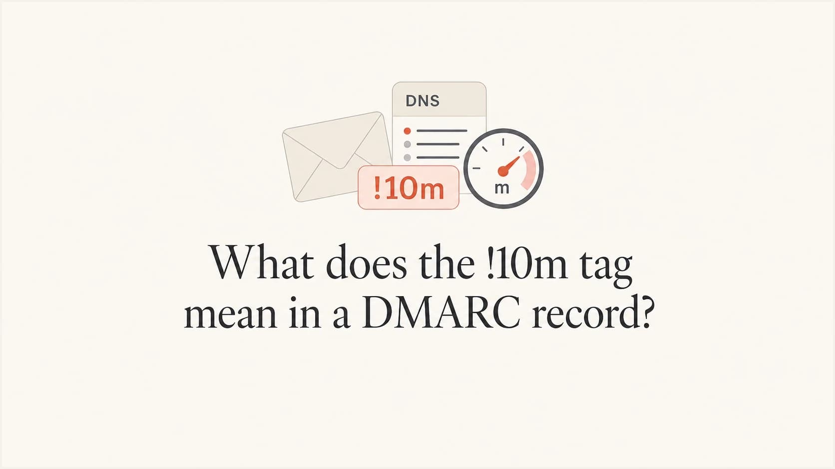 DMARC !10m URI size suffix shown in a DNS record thumbnail.