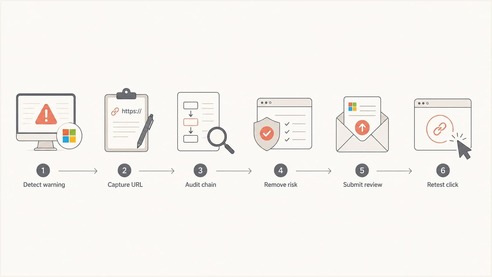 Flowchart showing the steps to reclassify a Microsoft-blocked redirector.