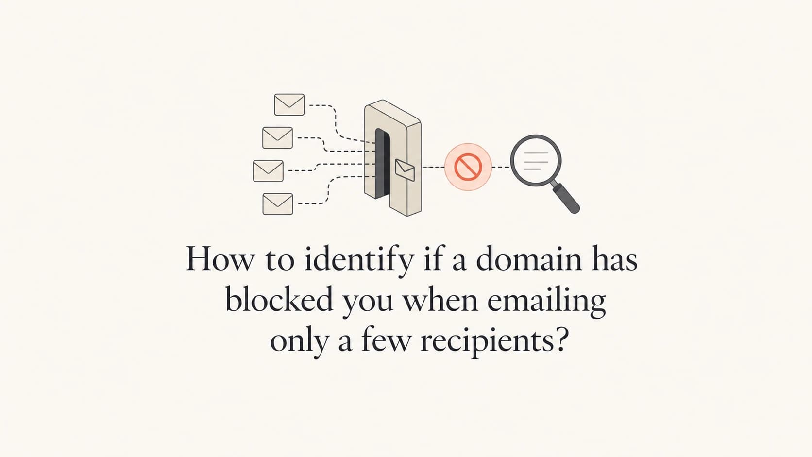 A few emails being checked at a mail gateway for possible domain blocking.