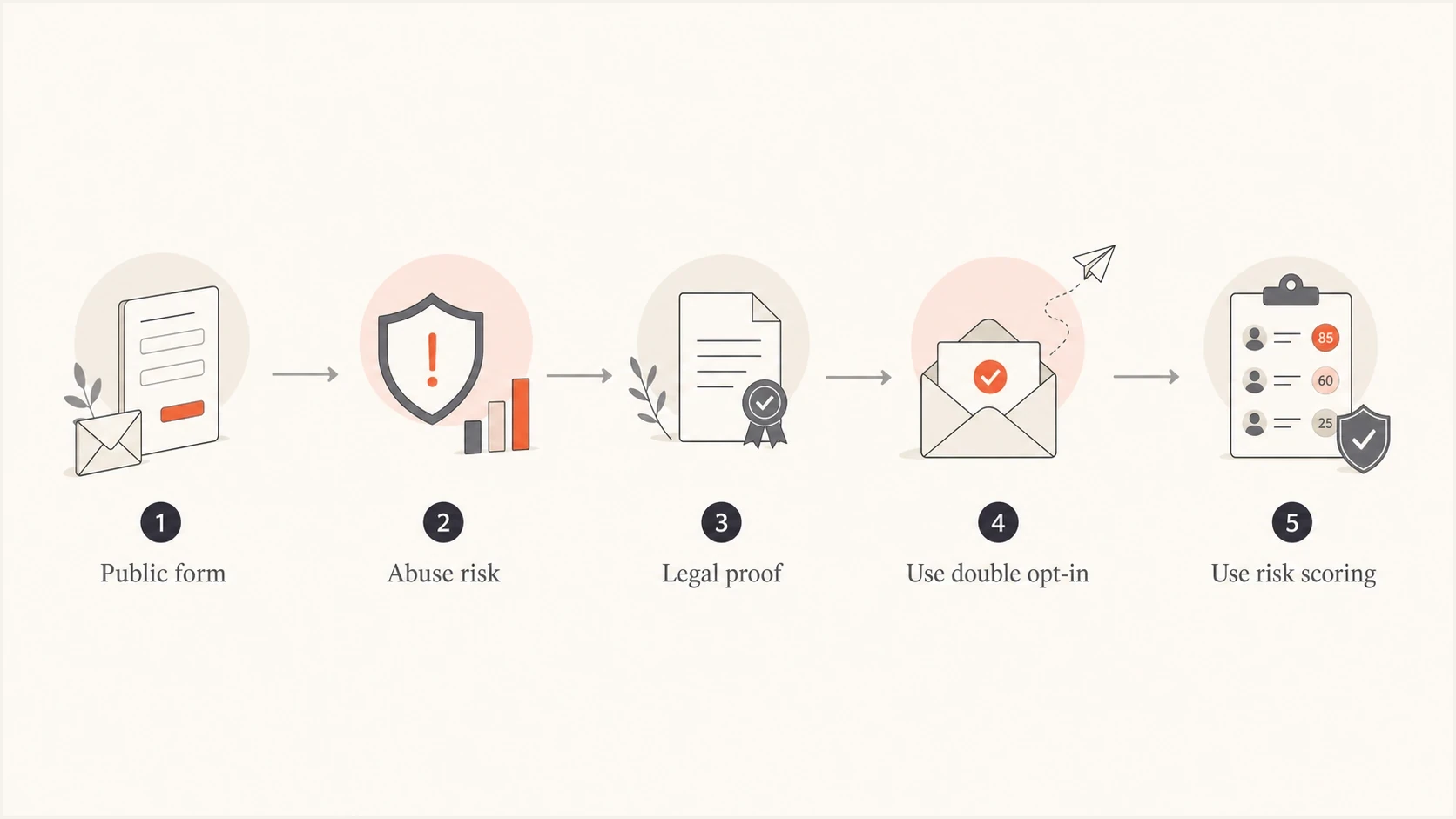 Decision path for choosing double opt-in or risk scoring.
