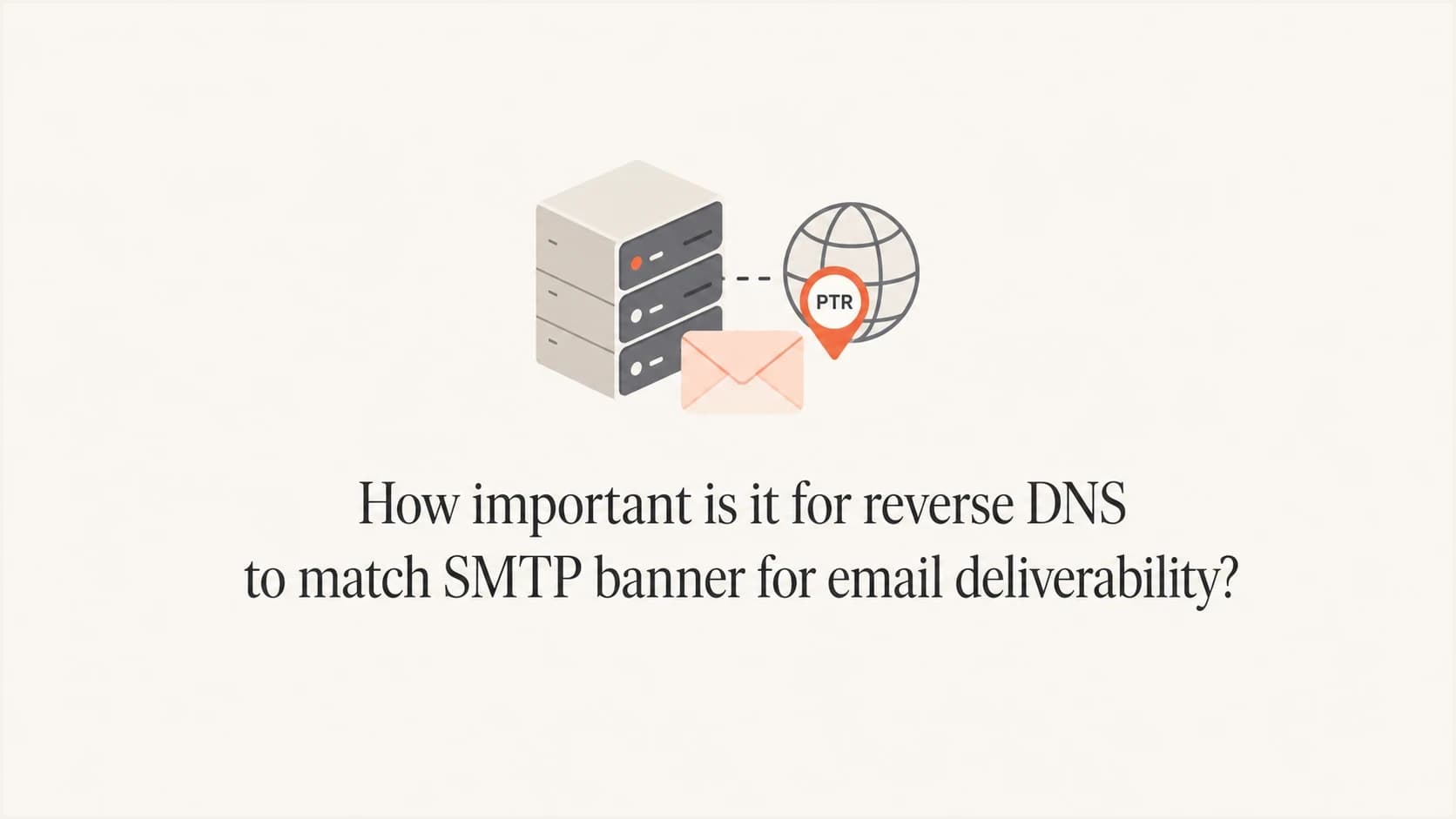 Reverse DNS, SMTP banner, and email delivery shown as a DNS pointer and mail server.