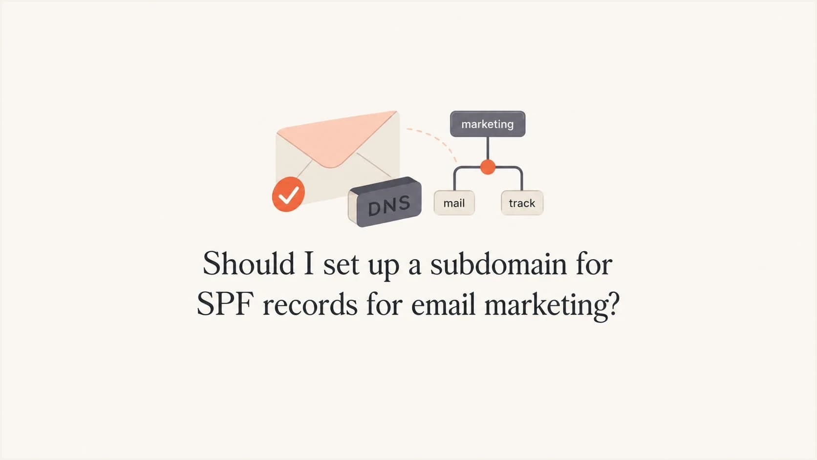 Editorial thumbnail about using a subdomain for SPF records in email marketing.