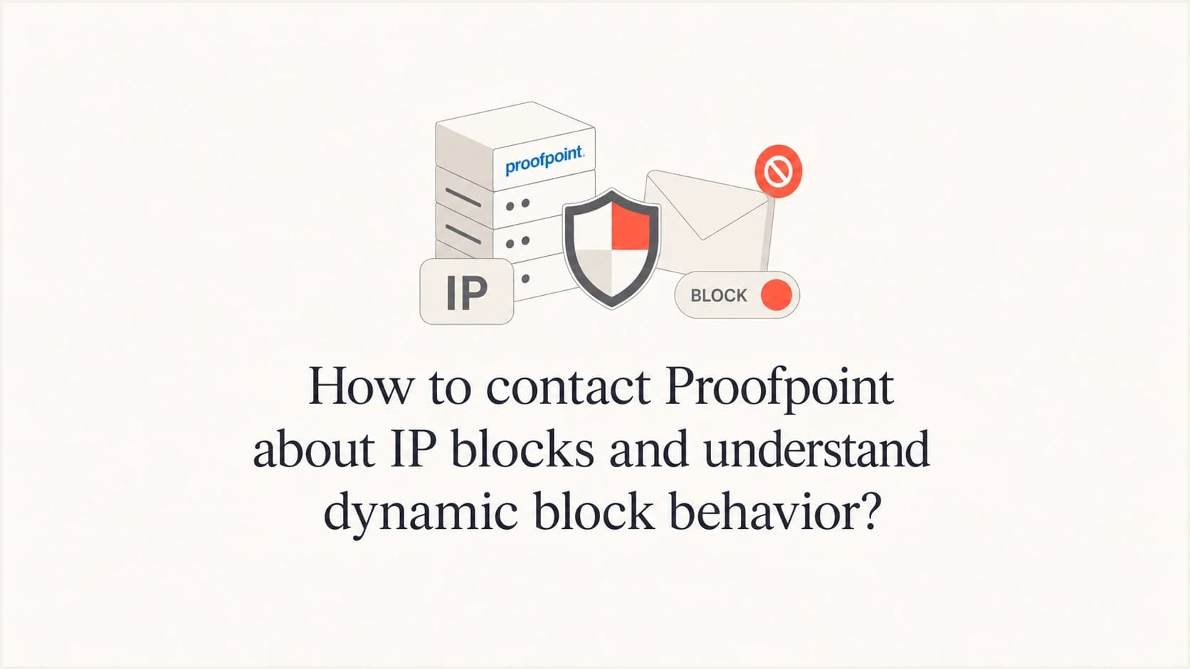 Proofpoint IP block contact workflow with a dynamic reputation status indicator.