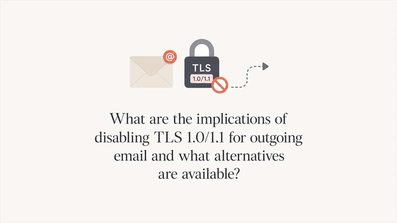 Outbound email TLS policy decision with modern encryption and fallback paths.
