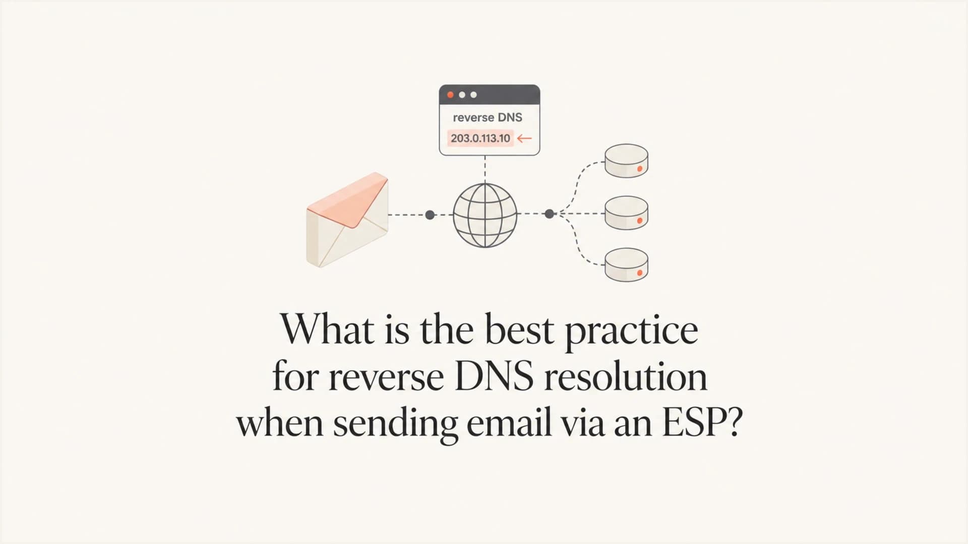 Reverse DNS best practice for ESP email sending with PTR and forward DNS.