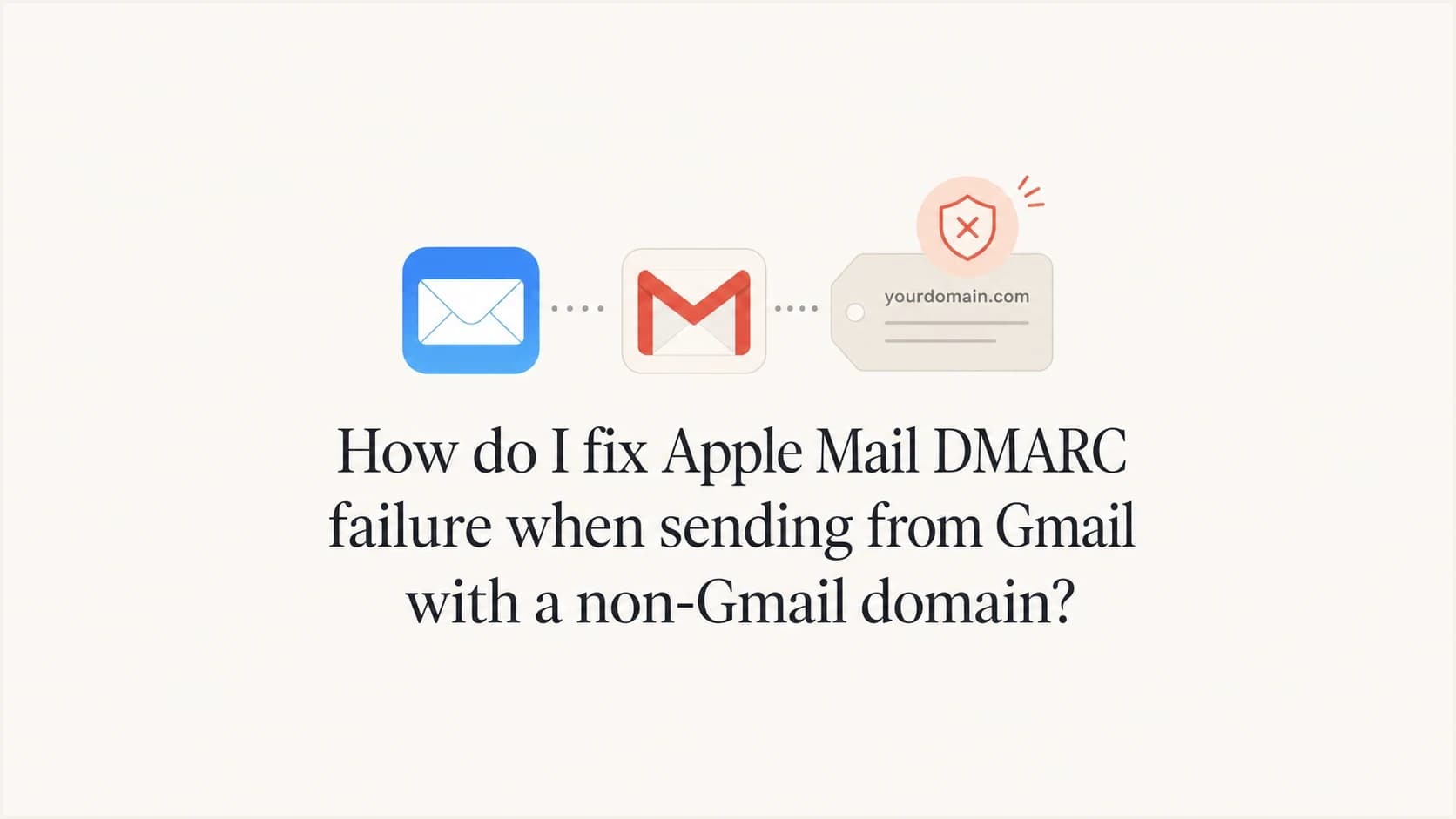 Apple Mail sending through the wrong Gmail SMTP path causes DMARC failure.