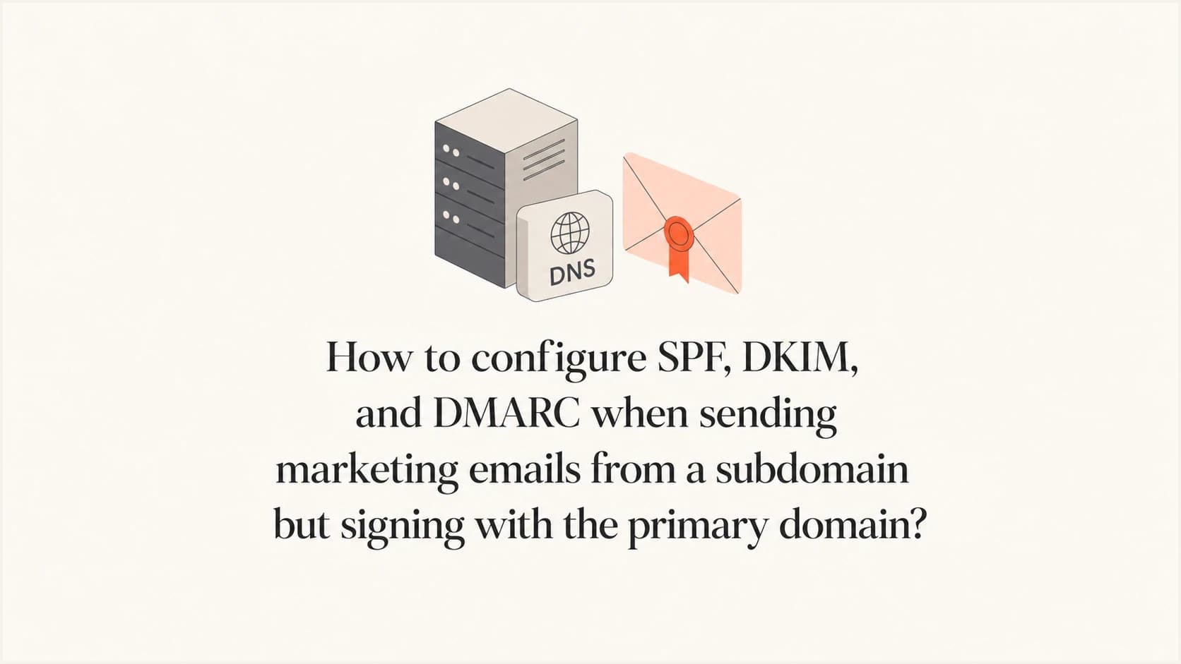 SPF, DKIM, and DMARC setup for subdomain marketing mail.