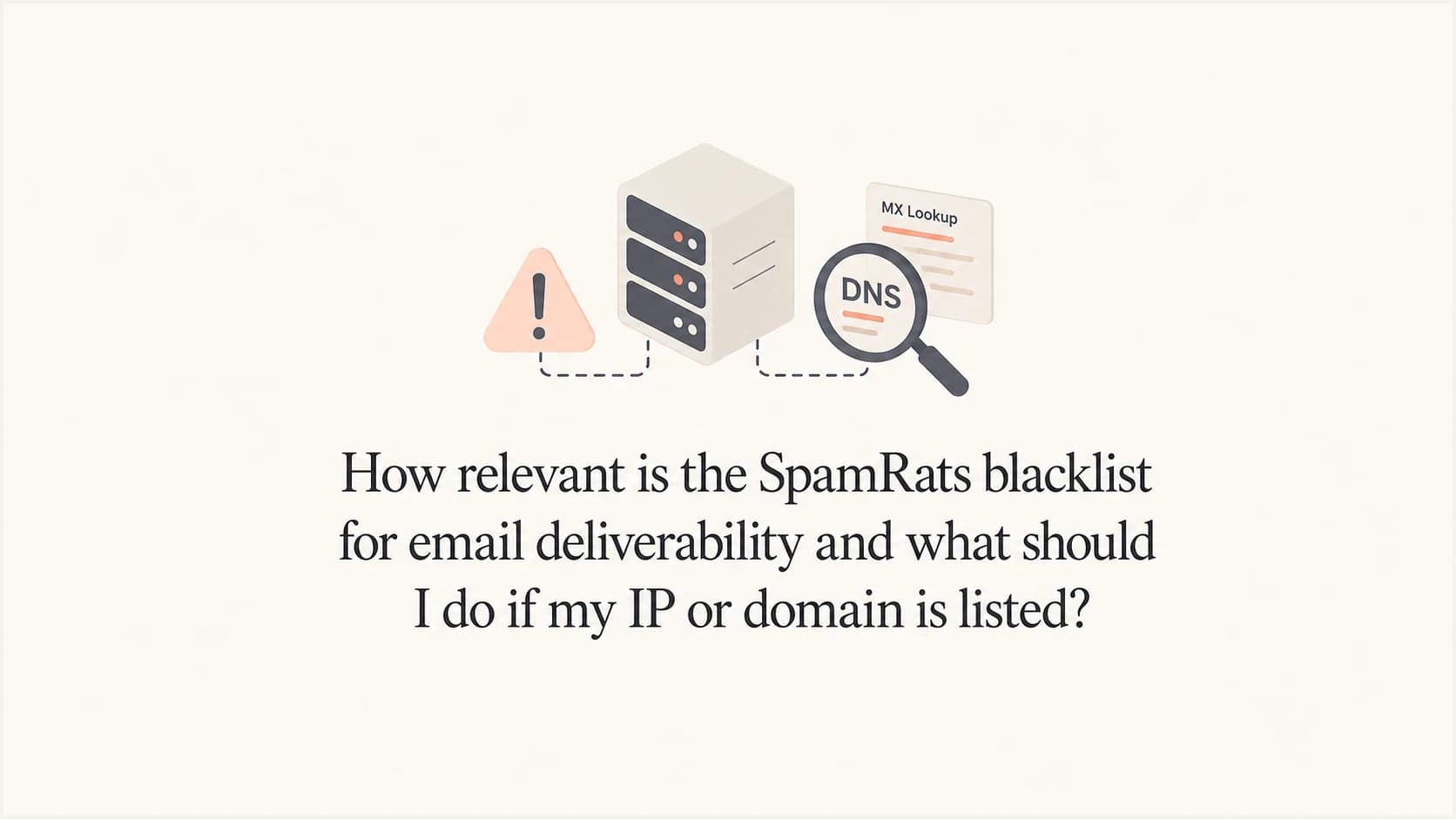 A calm editorial thumbnail about SpamRats listings and email deliverability.