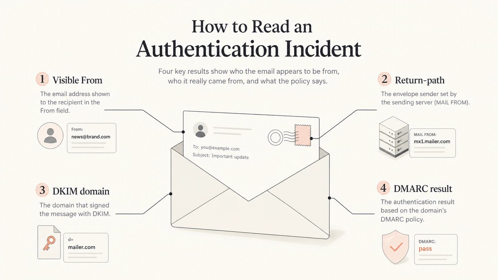 Four identifiers to inspect when checking whether a message is forged or replayed.