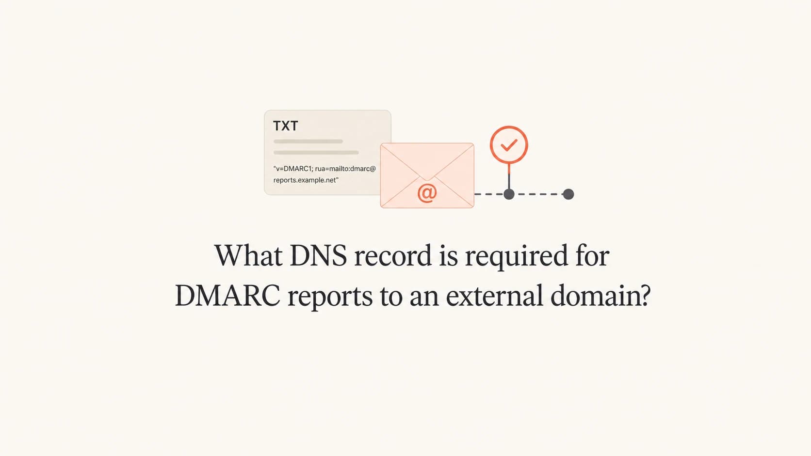 A DNS TXT record authorizing DMARC reports to an external domain.