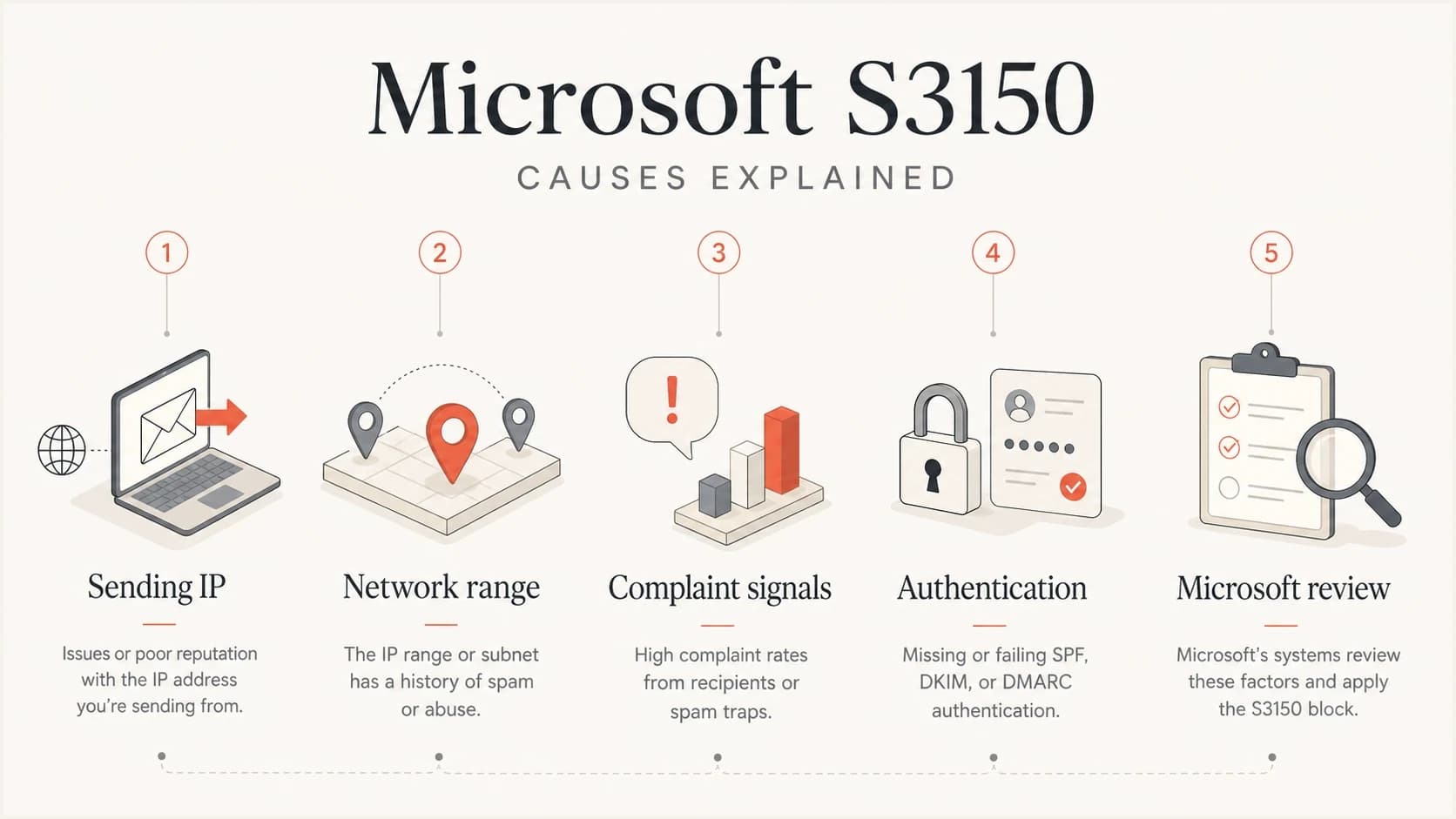 Infographic showing common Microsoft S3150 causes