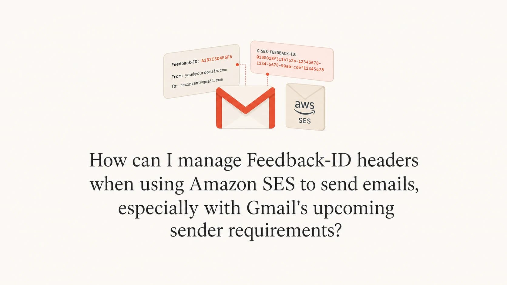 Amazon SES Feedback-ID header controls for Gmail complaint reporting.