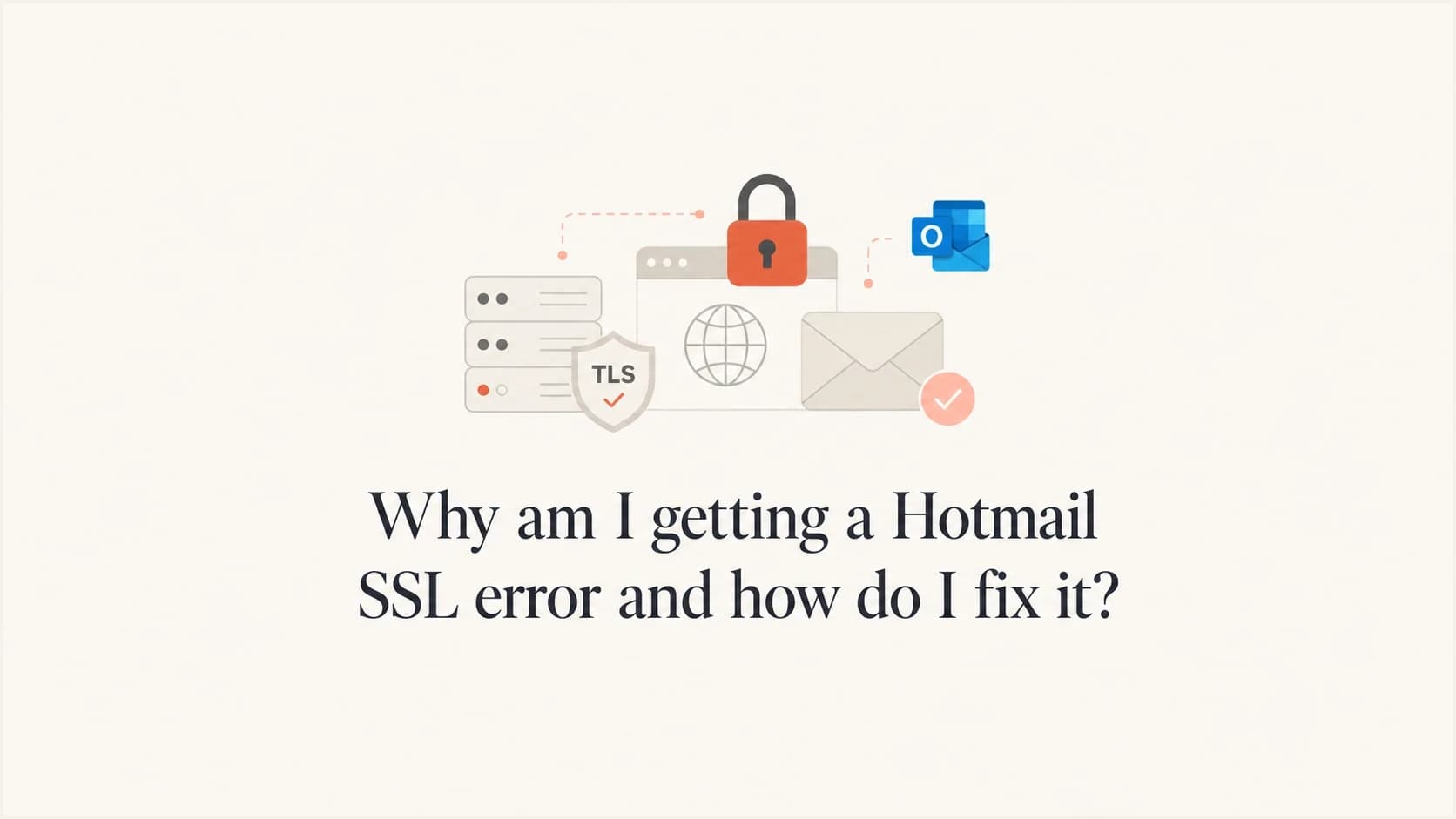 A Hotmail SSL error thumbnail with a lock and email envelope.