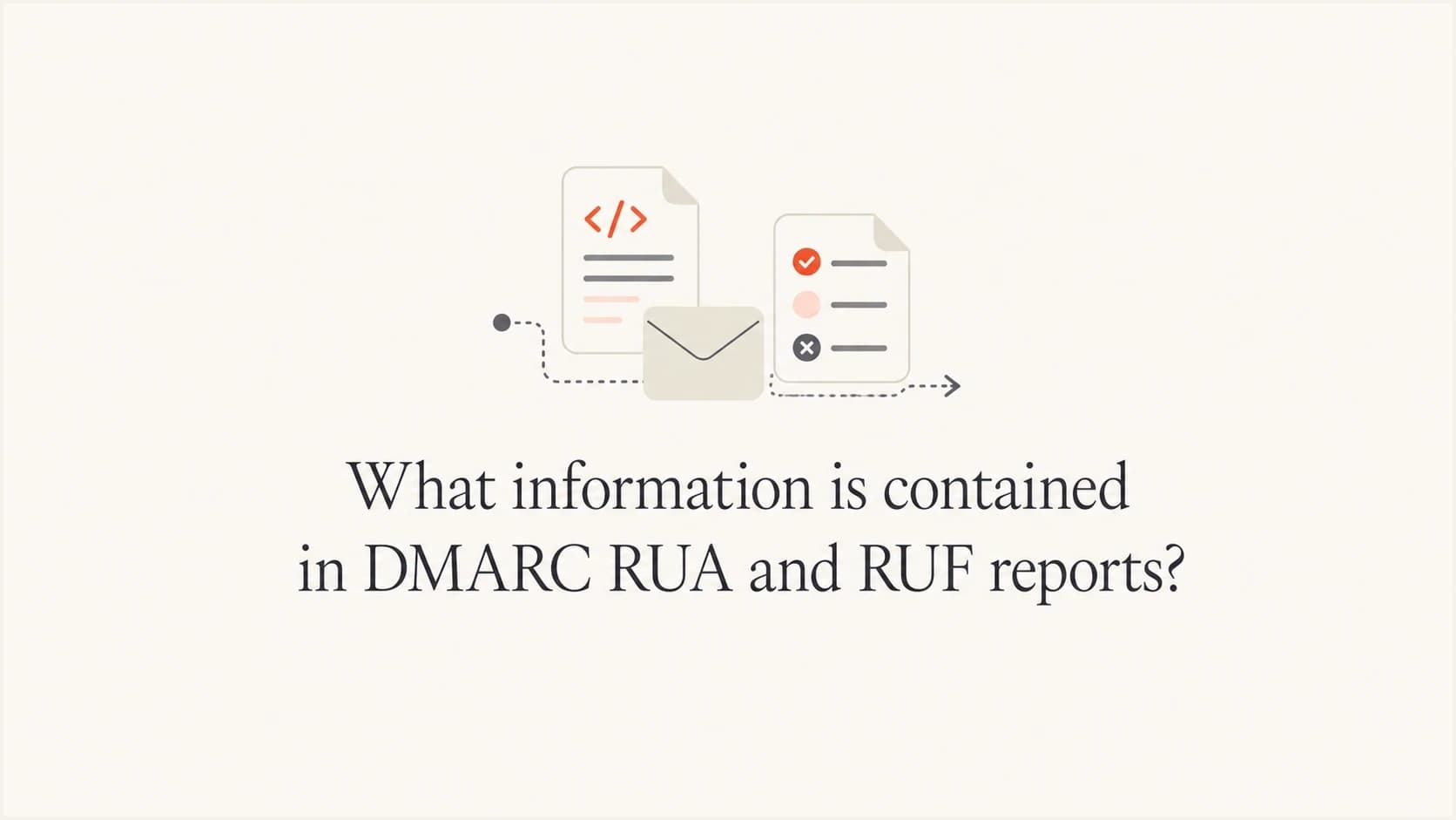 Editorial thumbnail about the contents of DMARC RUA and RUF reports.