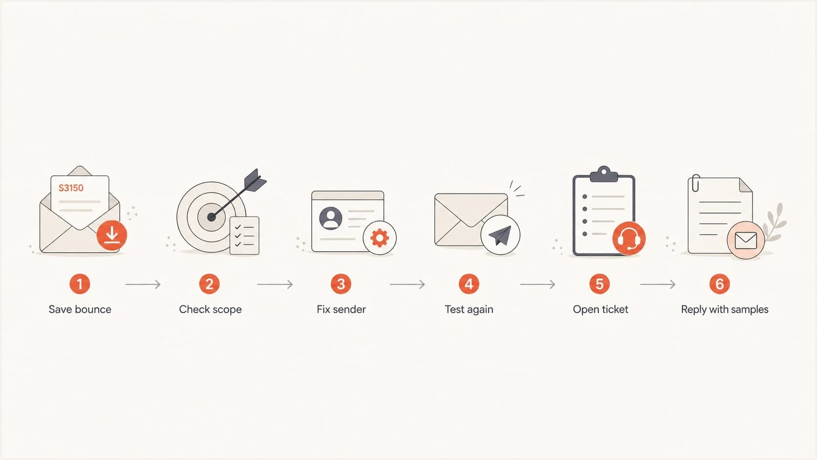 Flowchart for resolving Microsoft S3150 bounces