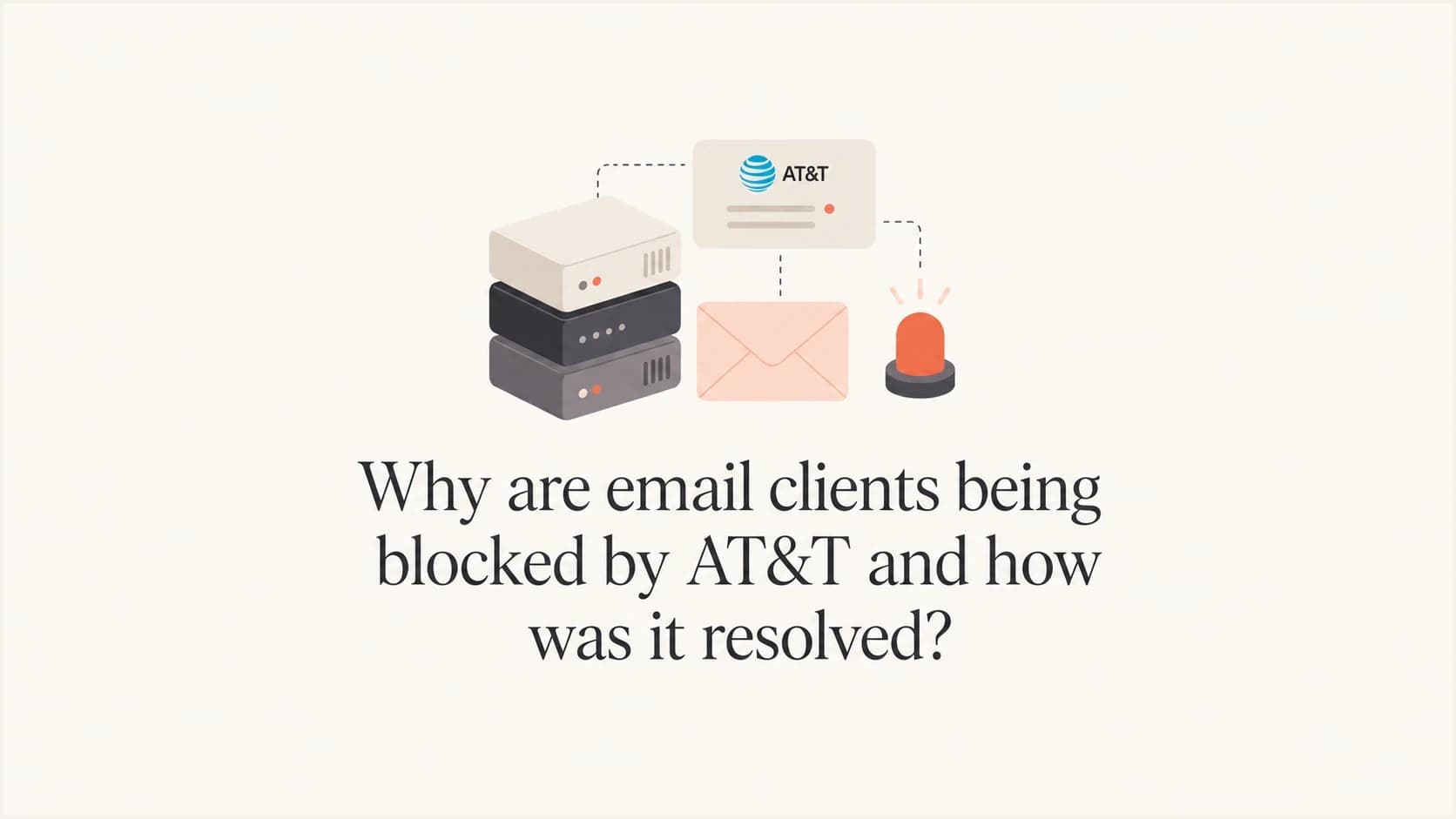 Editorial thumbnail showing AT&T email blocking and resolution.