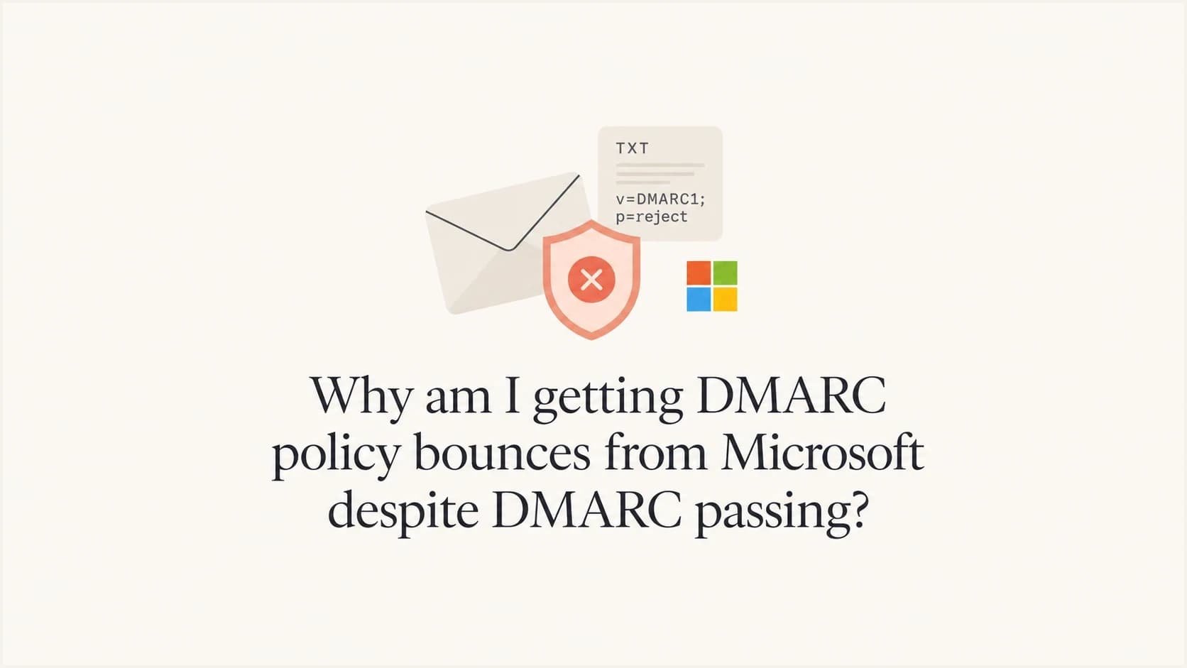 Microsoft DMARC policy bounce despite DMARC passing.
