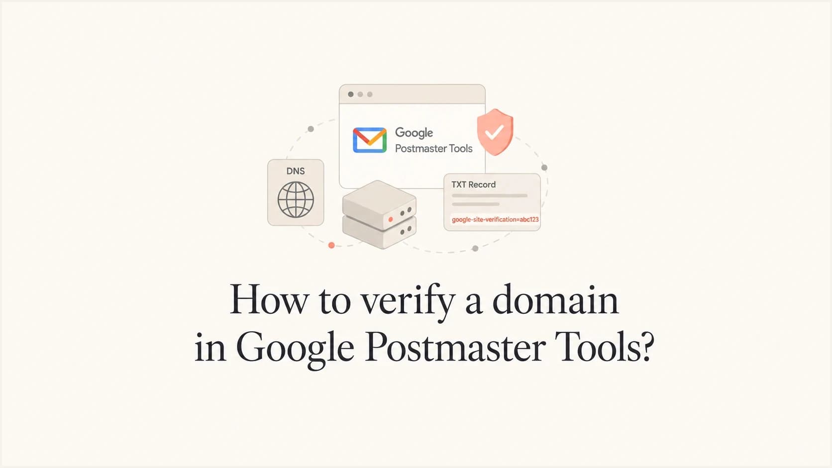 Google Postmaster Tools domain verification with a DNS TXT token.