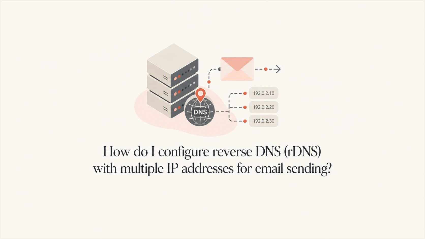 Reverse DNS setup for several dedicated sending IP addresses.