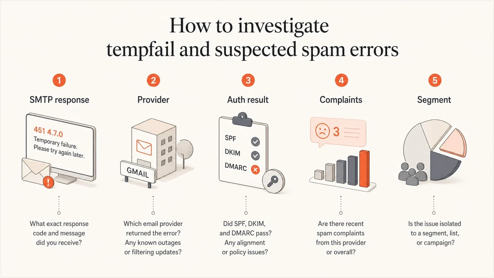 Infographic showing the main signals to check for tempfail errors.