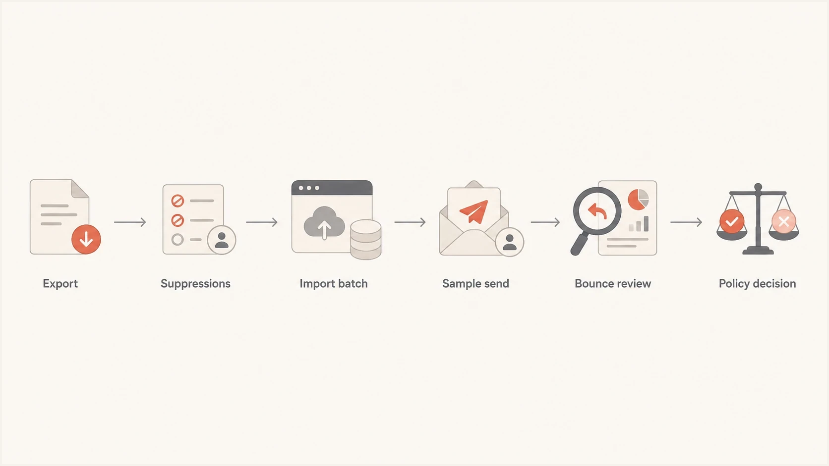 Flowchart for auditing bounces after an ESP migration.