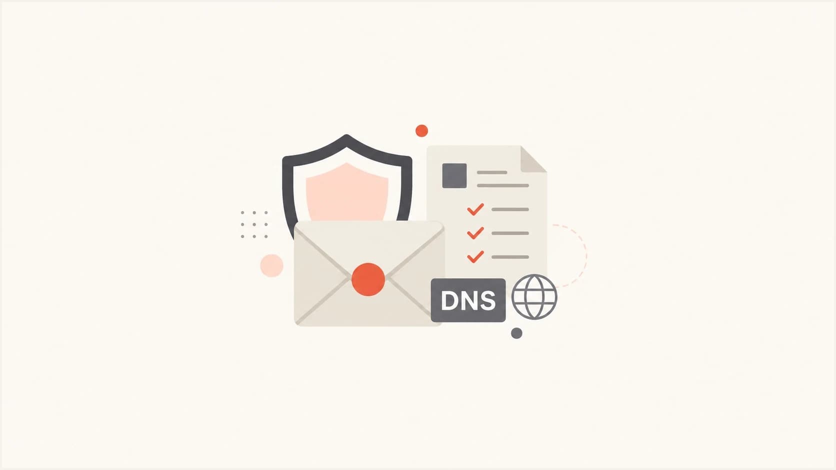 DMARC spoofing investigation thumbnail with an email authentication report, shield, and DNS tag.