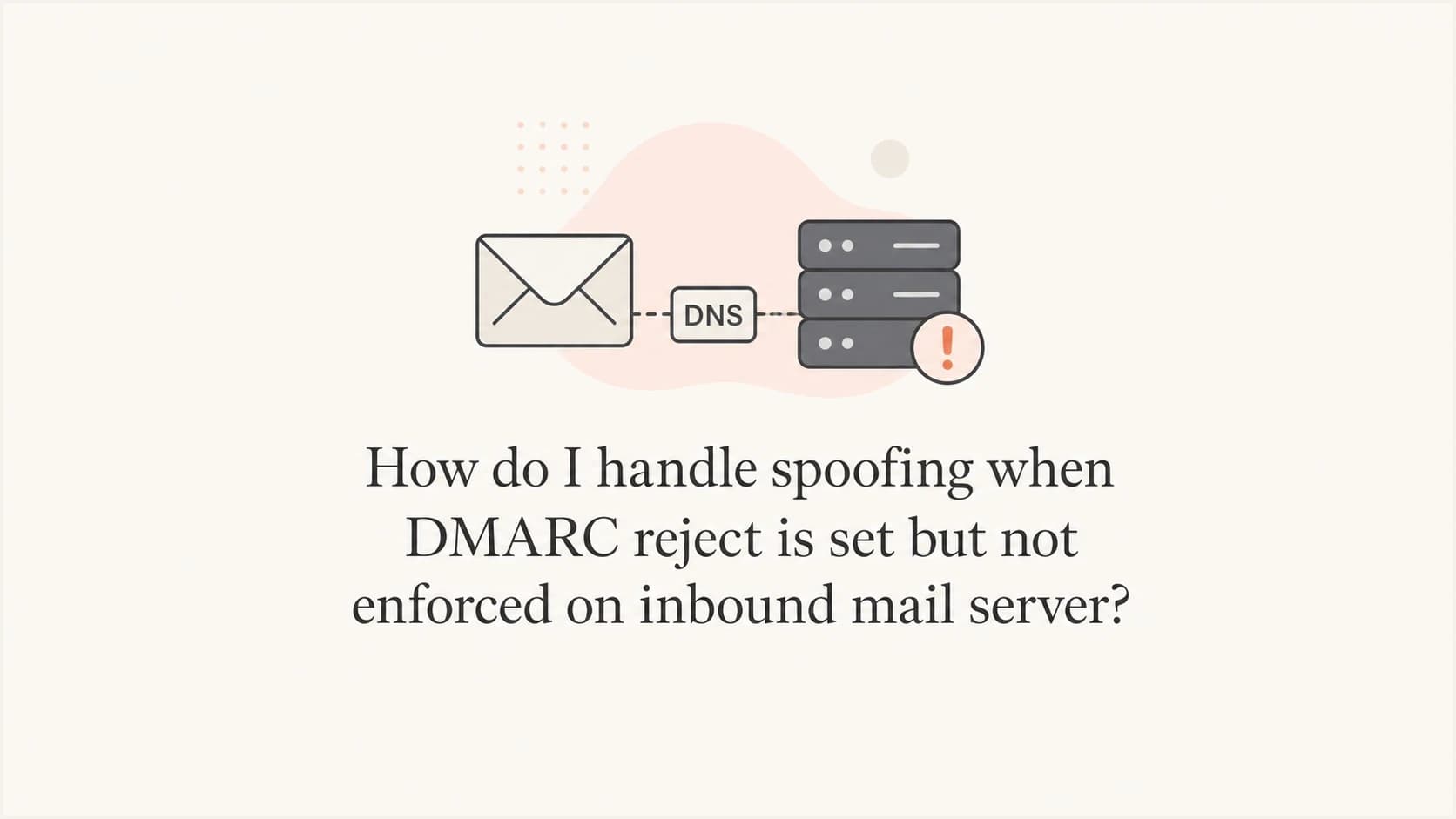 A spoofed email reaches a receiving server even though the sender domain has DMARC reject.