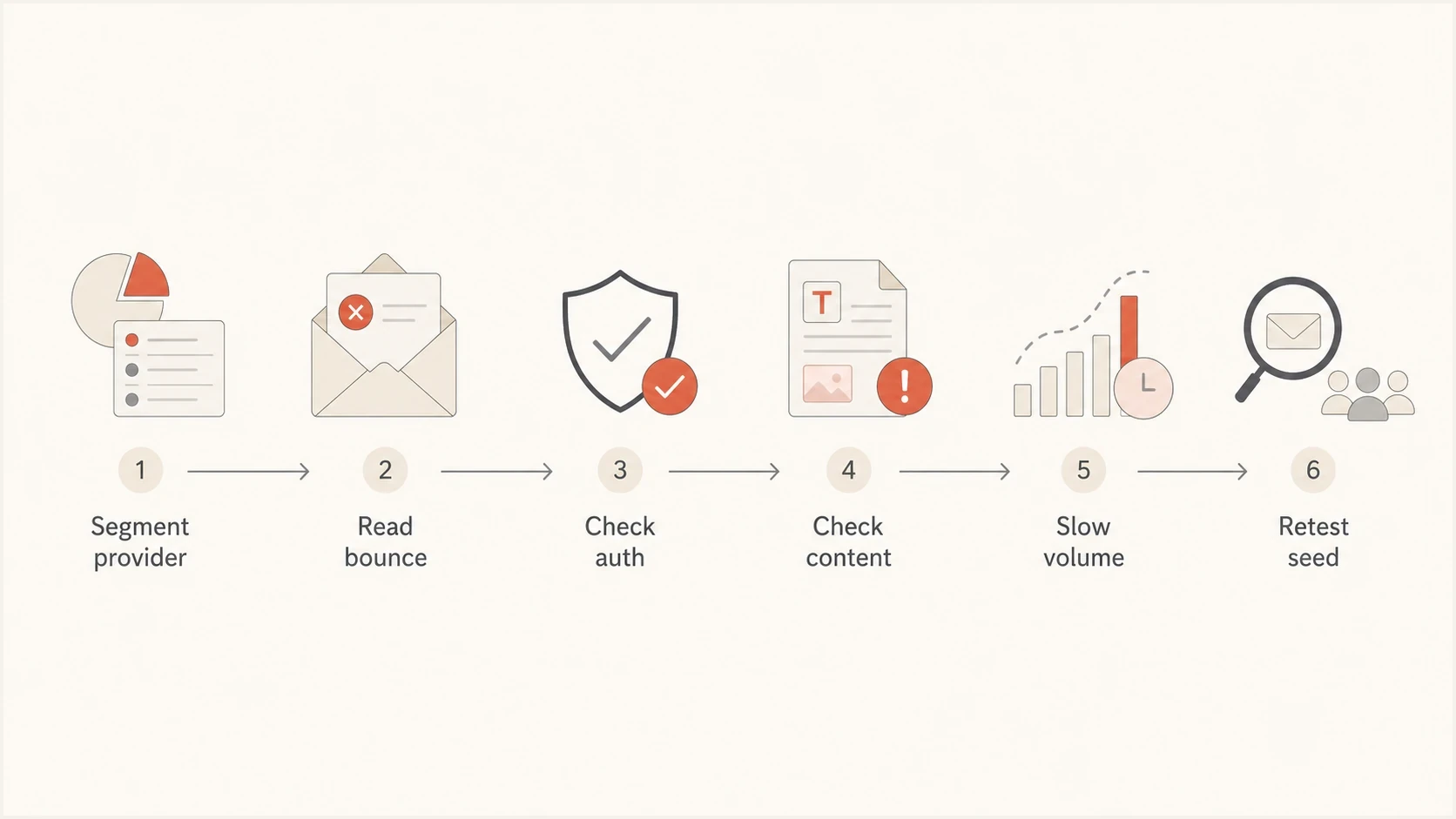 Flowchart for troubleshooting email delivery into China.