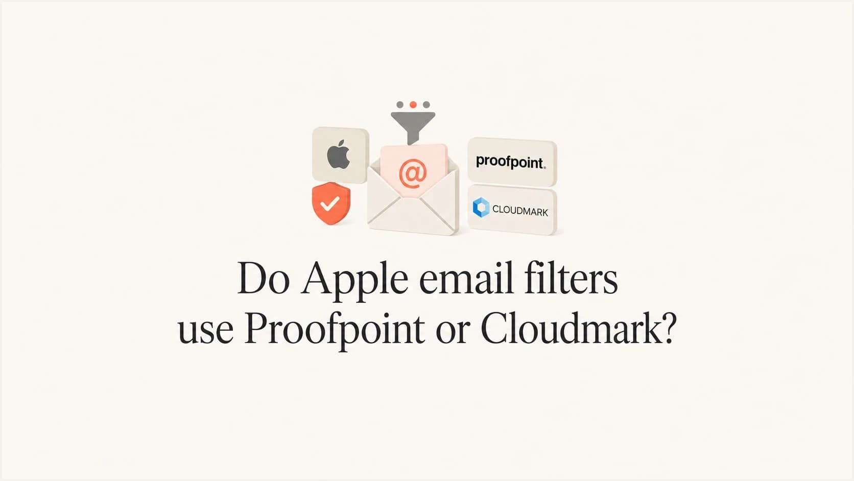 Apple, Proofpoint, and Cloudmark shown as secondary filtering signals around the article title.