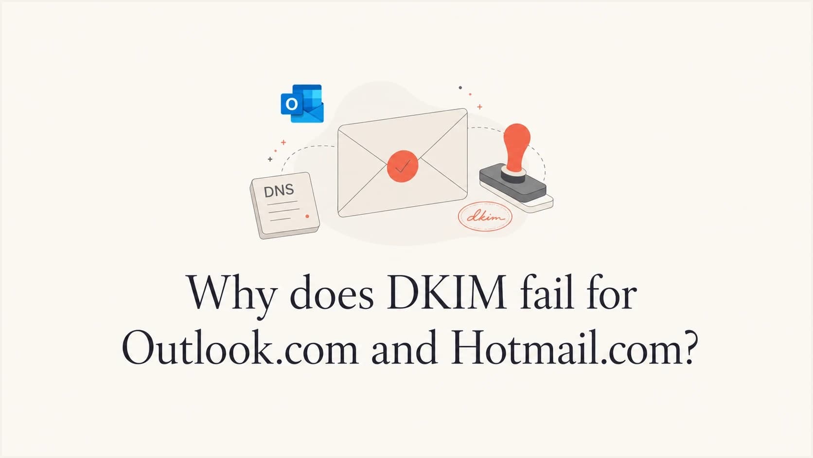 DKIM failure article thumbnail for Outlook.com and Hotmail.com.