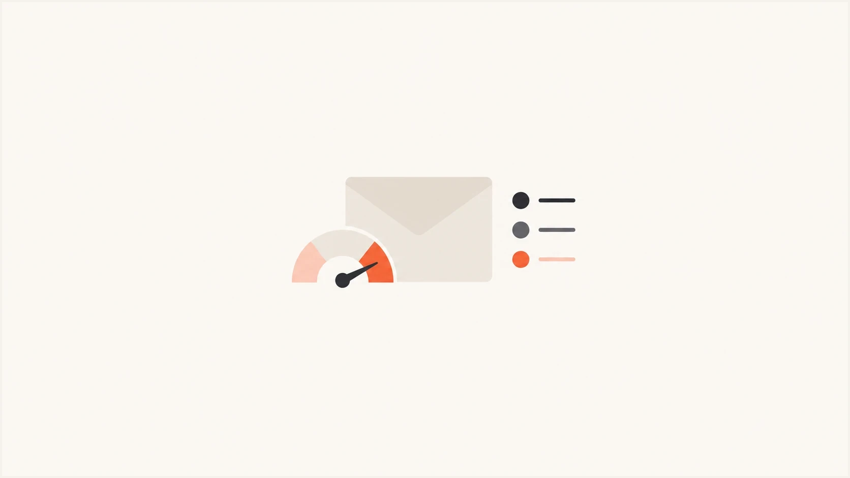 Email spam complaint rate threshold shown as a reputation gauge and message icon.