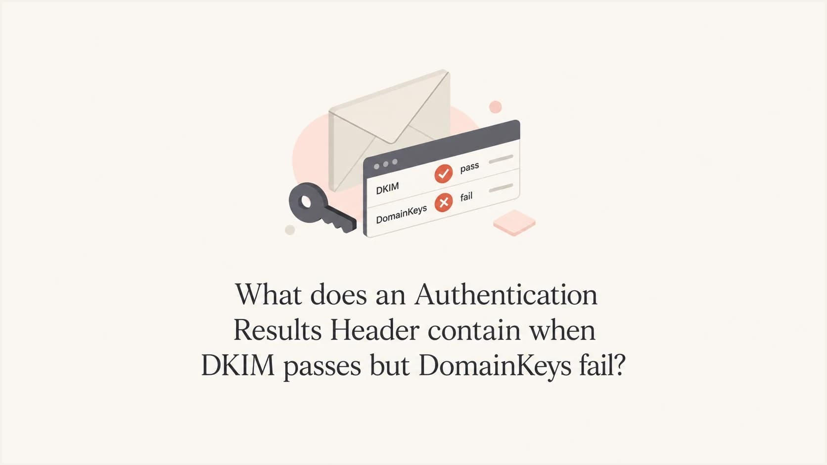 Editorial thumbnail about DKIM passing while legacy DomainKeys fails.