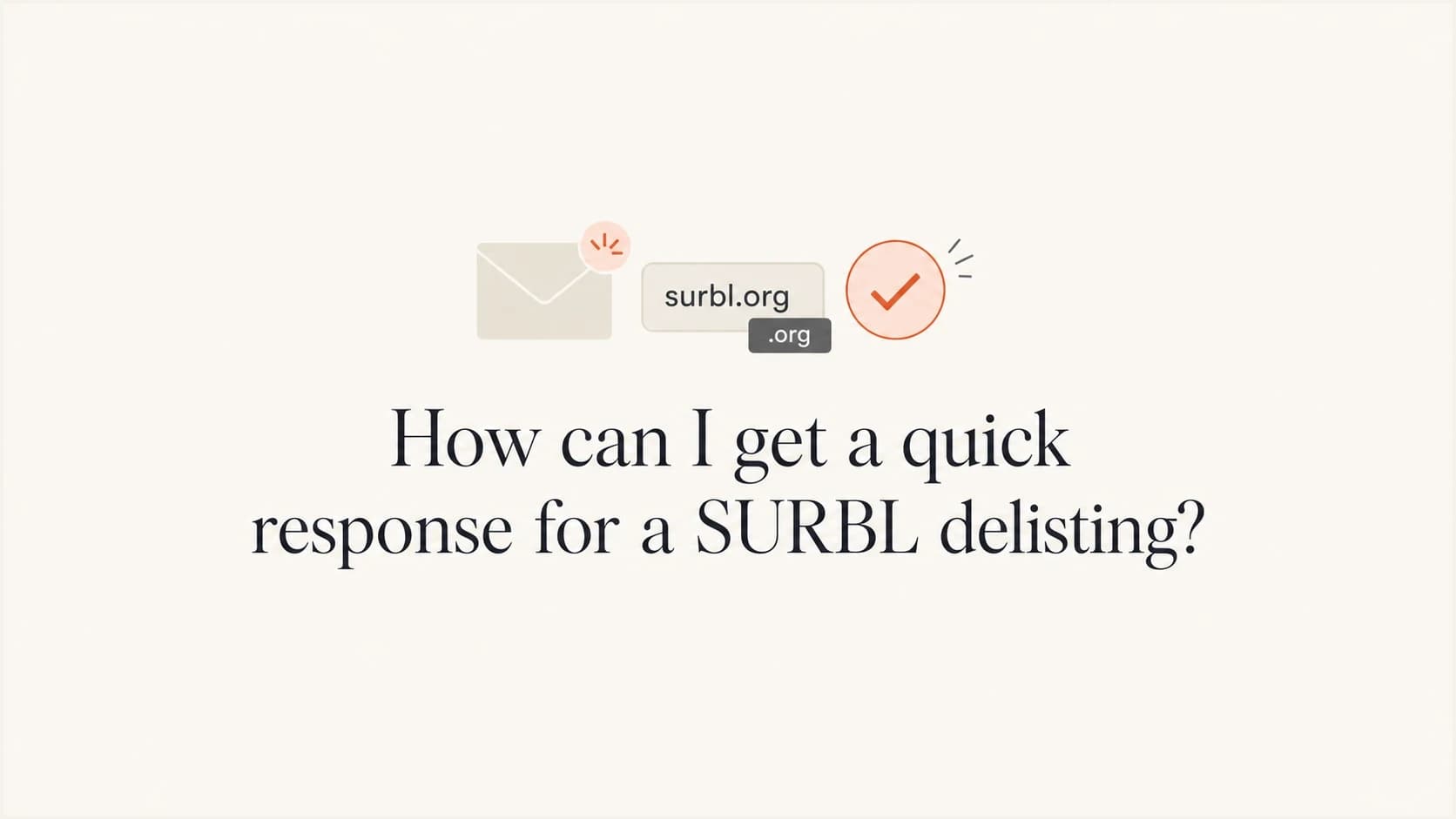 Editorial thumbnail showing a domain review request for SURBL delisting.