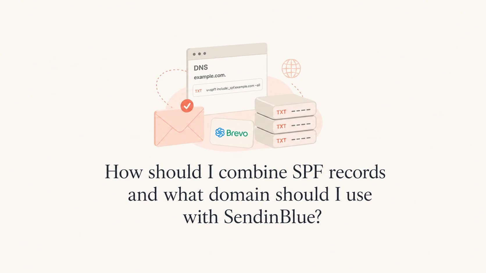 SPF records for SendinBlue and a sending subdomain.