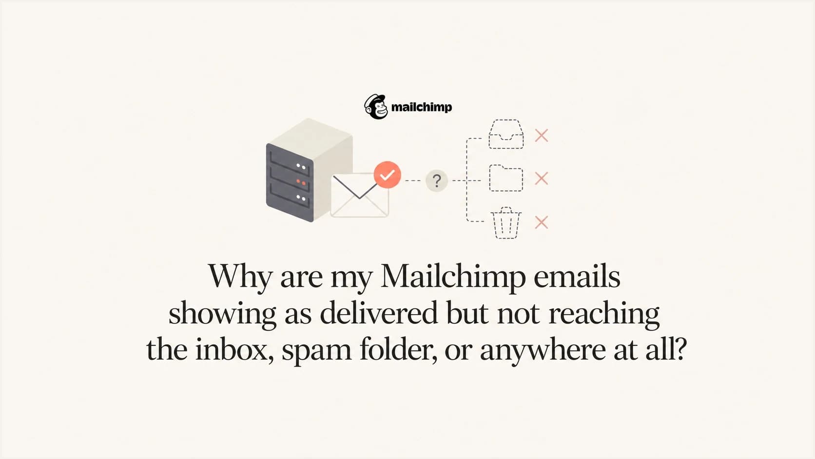 Mailchimp delivery status shown as accepted while the final mailbox result is unknown.