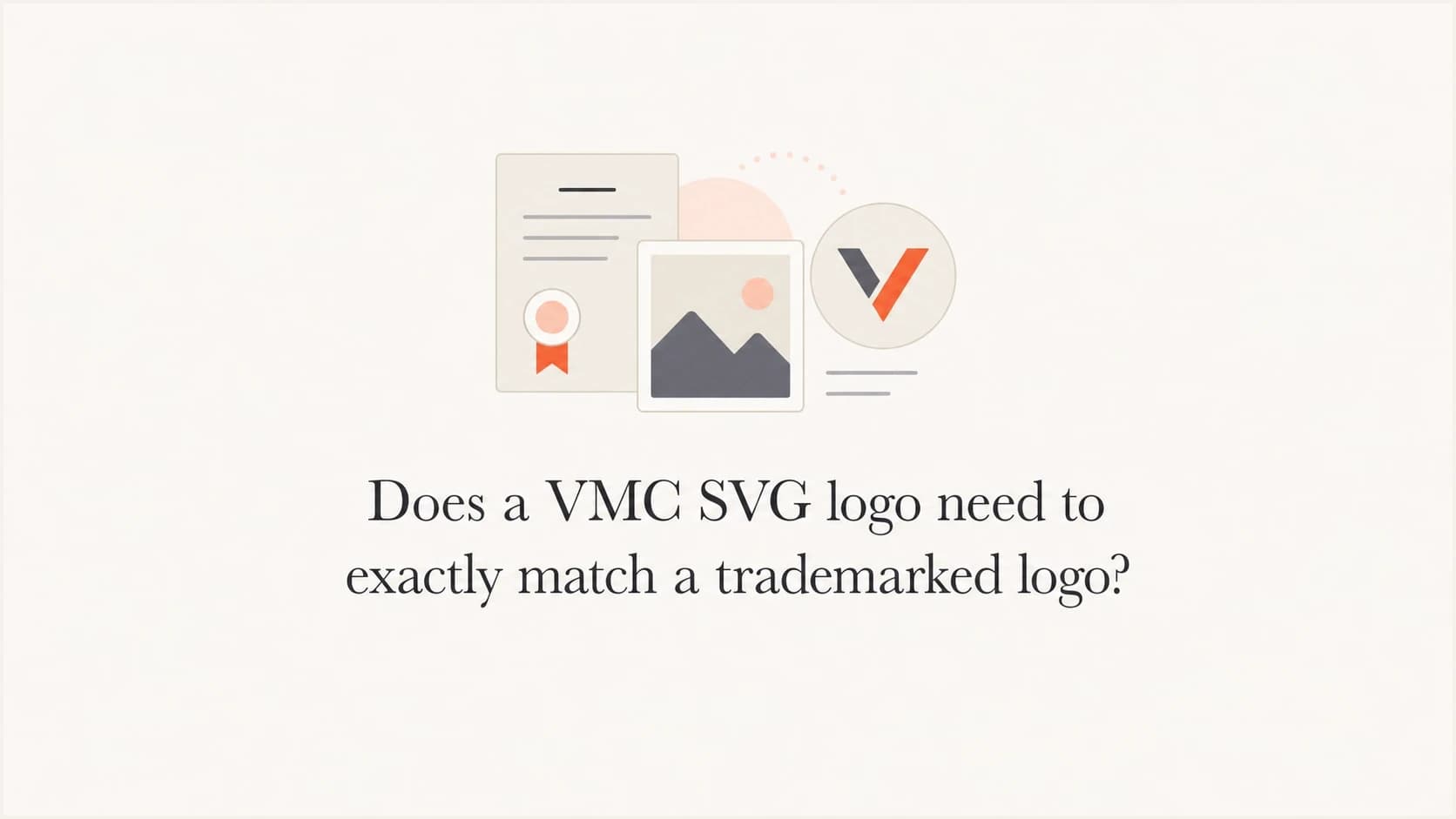 Certificate and logo frame illustrating VMC logo matching rules.