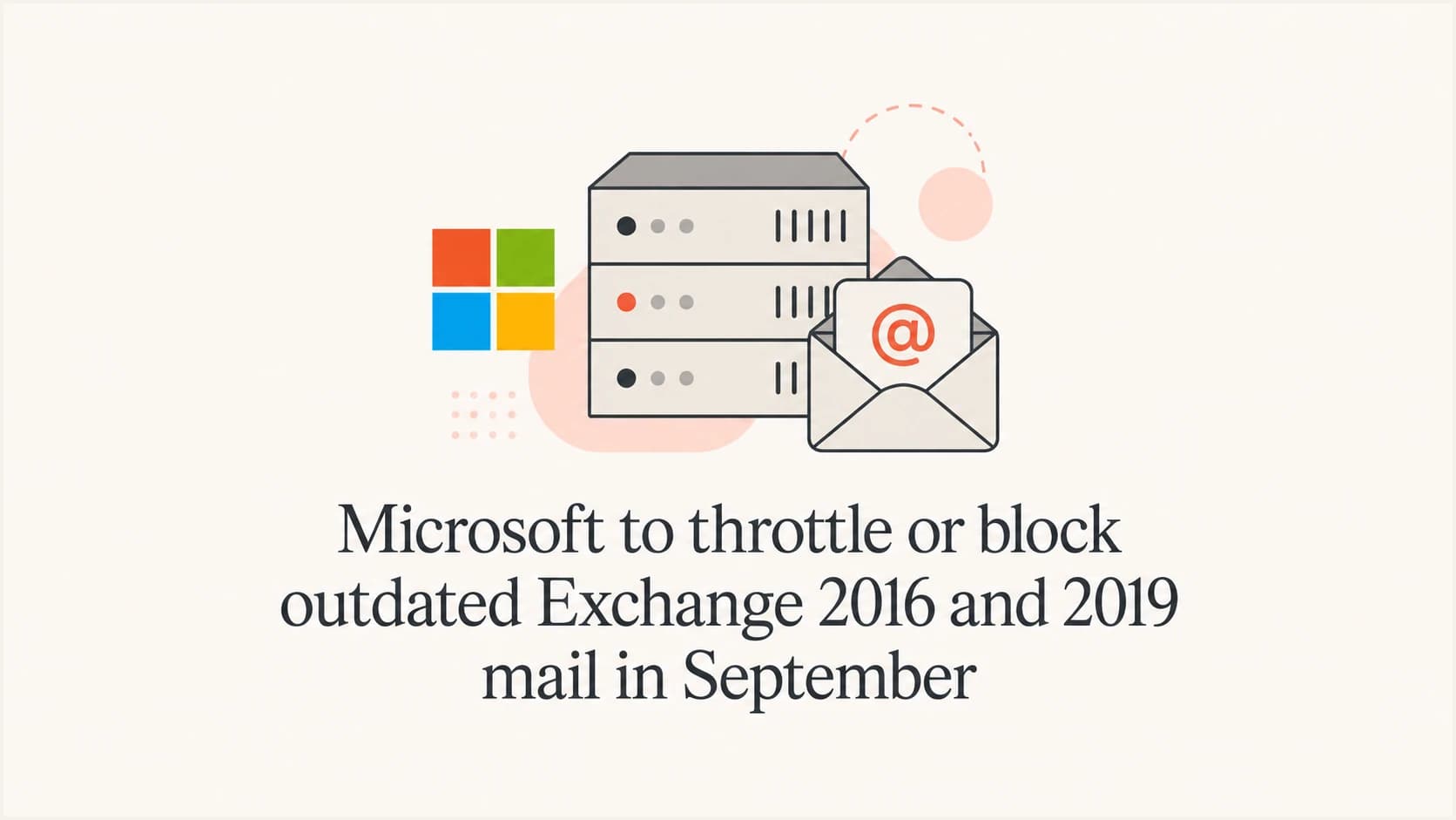 Exchange servers and mail beside the Microsoft logo