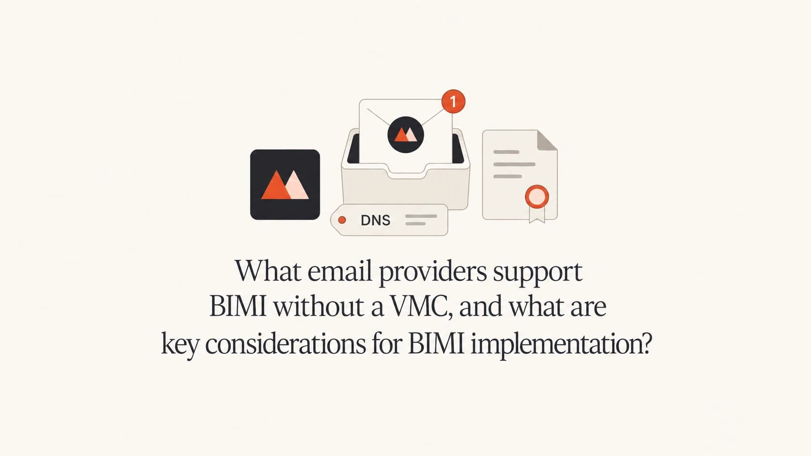BIMI provider support and certificate requirements shown as email authentication objects.