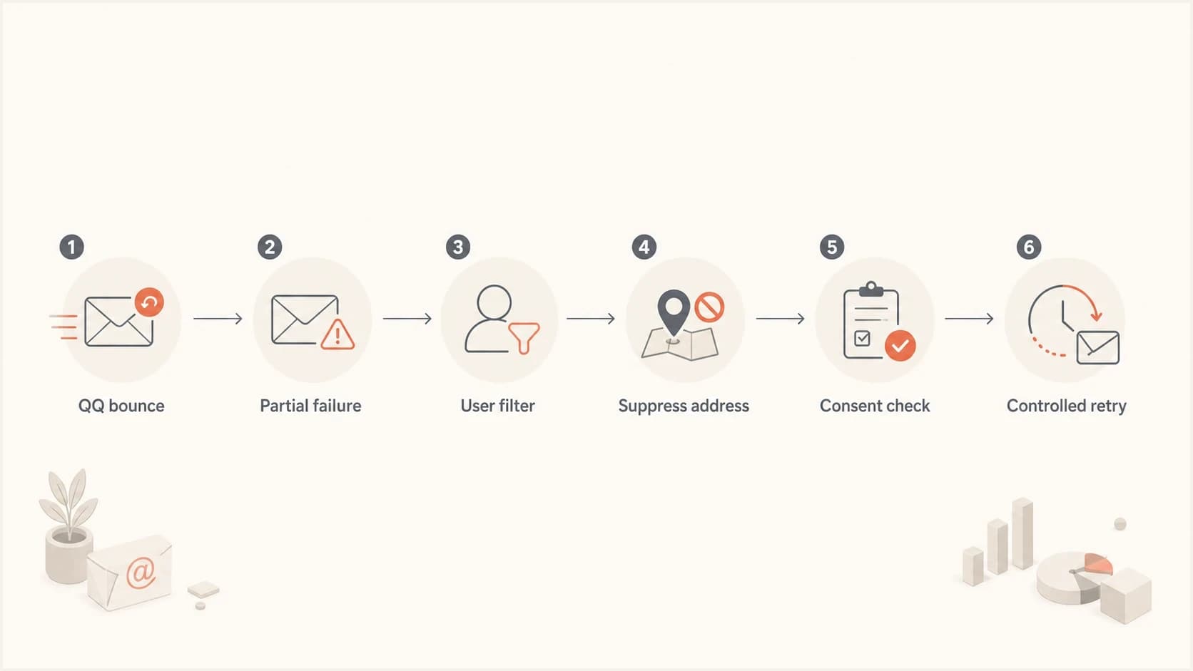 Flowchart for handling partial QQ.com delivery failures.
