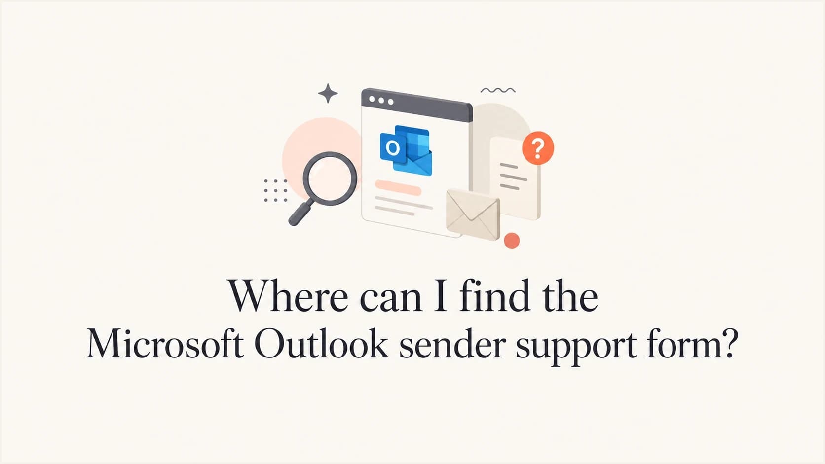Microsoft Outlook sender support form article thumbnail.