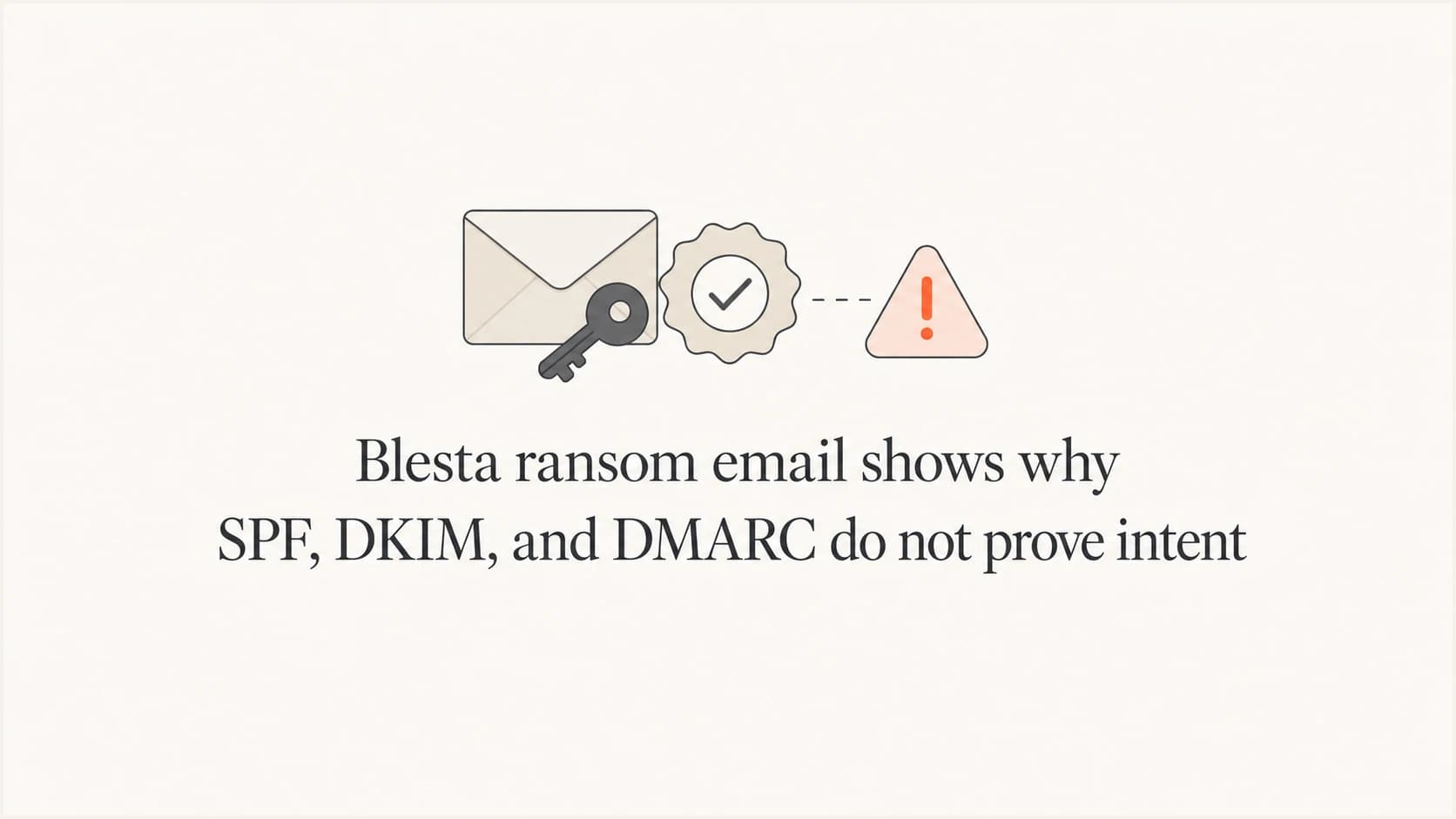 SPF, DKIM, and DMARC can verify authorized sending without proving sender intent.