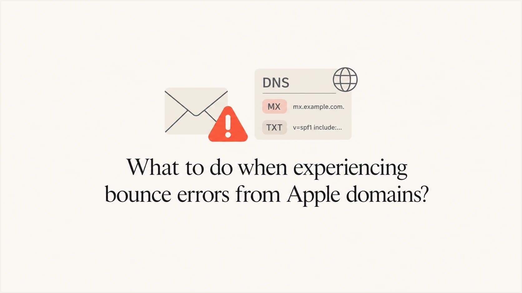 Editorial thumbnail about fixing bounce errors from Apple domains.