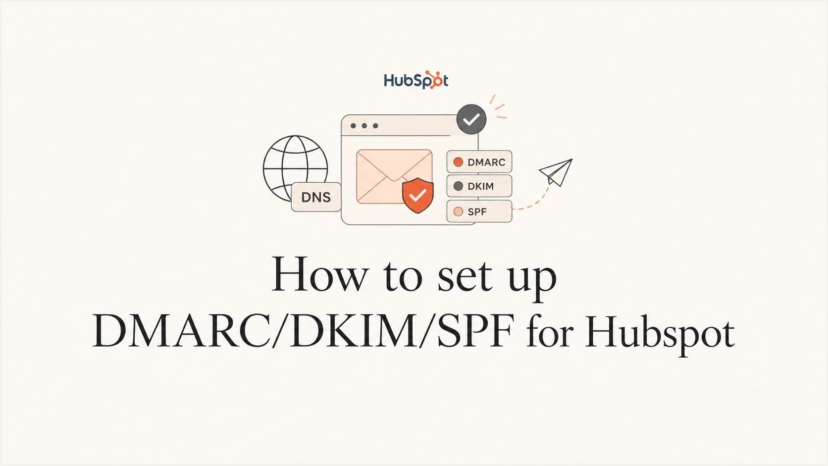 HubSpot email authentication setup with SPF, DKIM, and DMARC records.