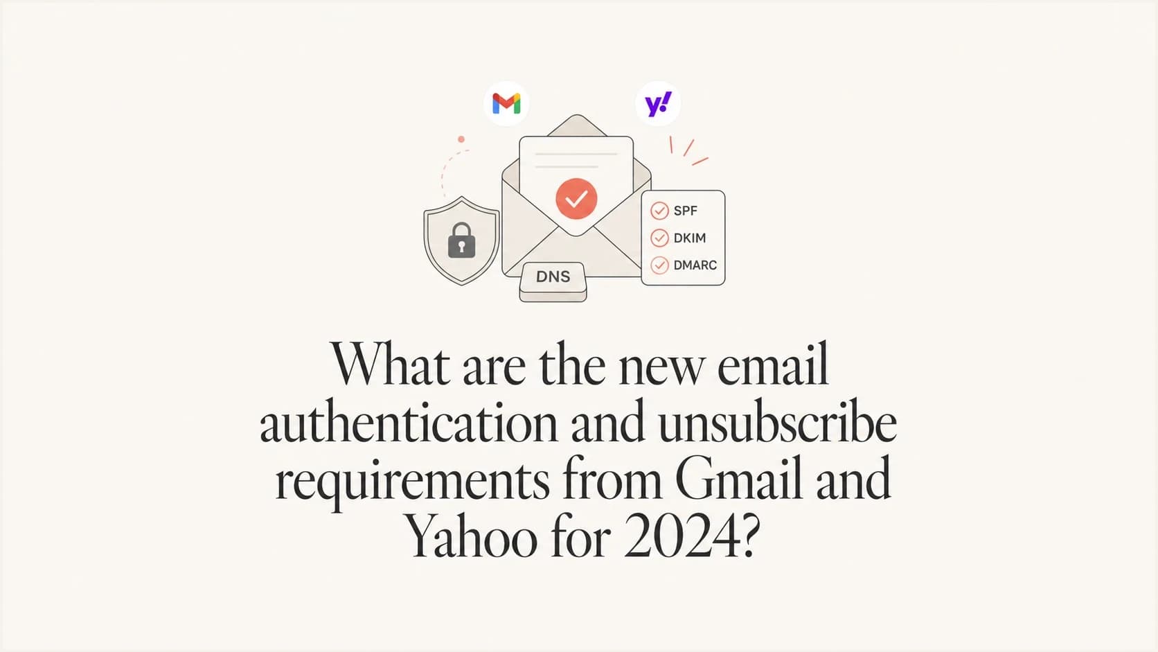 Email authentication and unsubscribe requirements for Gmail and Yahoo.