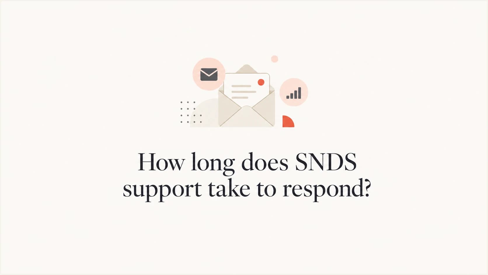 SNDS support response time article thumbnail with mail status icons.
