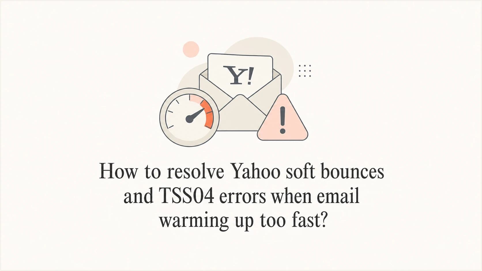 Yahoo TSS04 warm-up error shown as an email volume gauge.