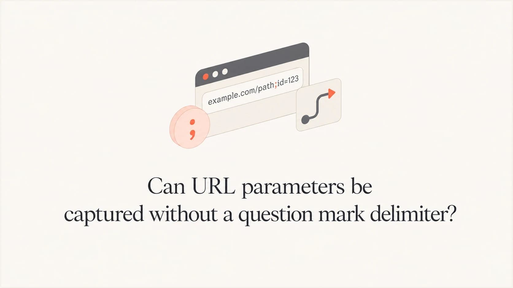 A browser address bar showing path-style URL parameters without a question mark.